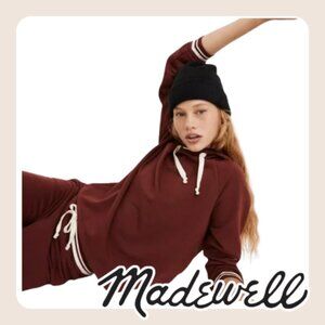 Madewell | MWL Maroon Soft Easygoing Hoodie (Striped Edition)
